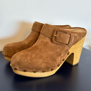 Veronica Beard Brown Suede Clogs